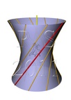 One-sheet rotational hyperboloid (one family of generators).